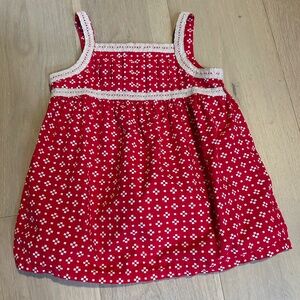 Hanna Andersson Red/Ivory Sleeveless Sundress for Girls Size 5 Vacay ~ Summer!